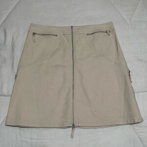 Max Jeans Beige Denim Zippered Skirt 12